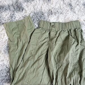 Olive Green High-Waisted Pants